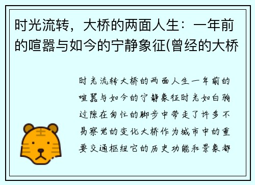时光流转，大桥的两面人生：一年前的喧嚣与如今的宁静象征(曾经的大桥)